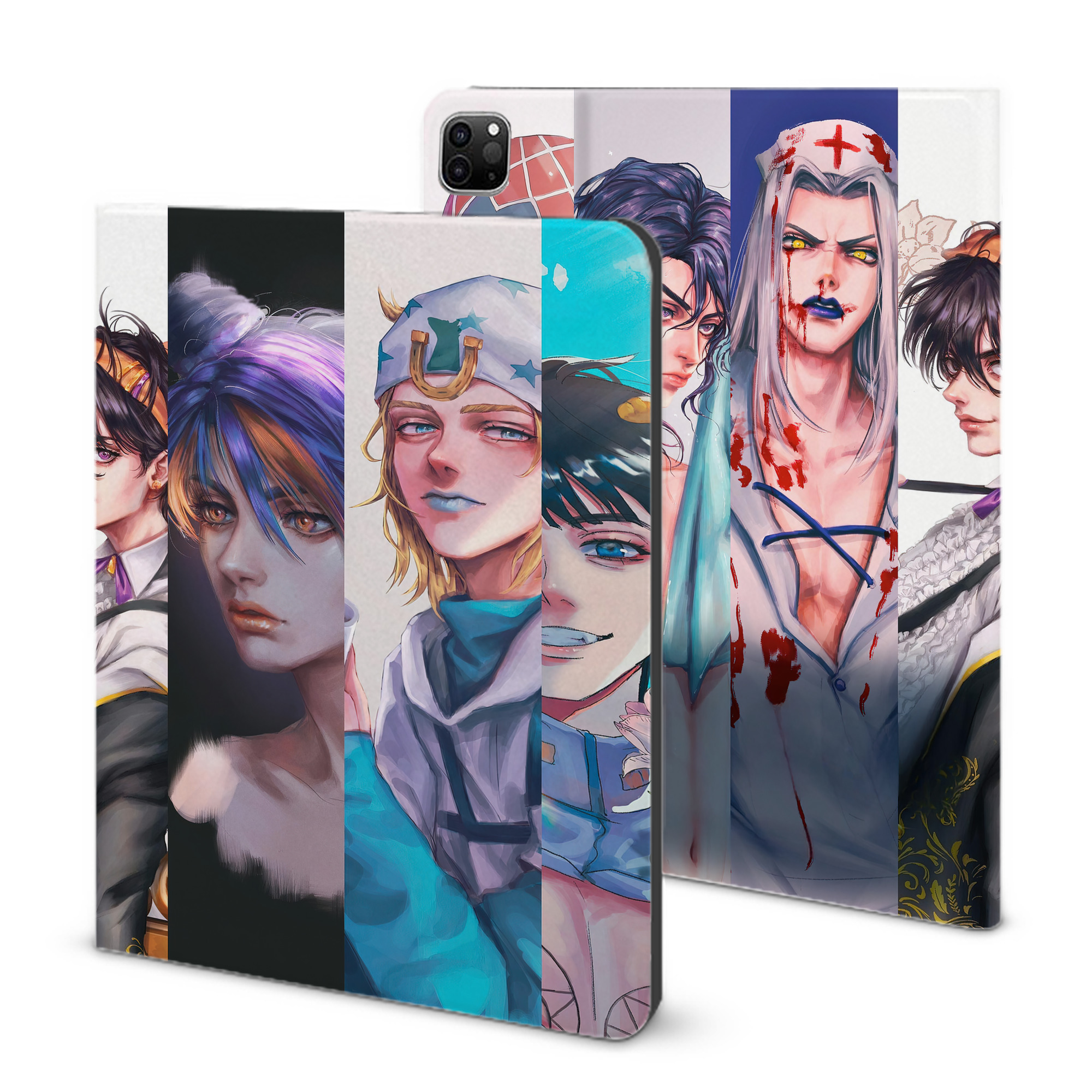 （画像用） ジョジョの奇妙な冒険 JoJo's Bizarre Adventure IPad ケース ブック型 PUレザー TPU 耐衝撃 軽量 薄型 ペン収納なし 全面保護 IPad 各モデル対応